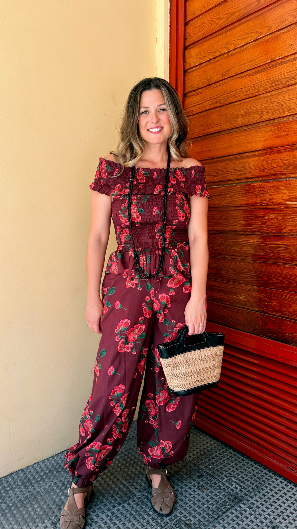 PANTALÓN ALGONDÓN BOMBACHO ESTAMPADO FLOR