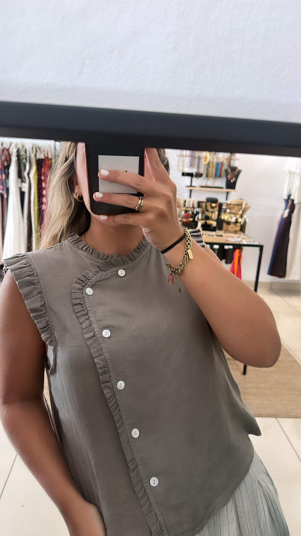 BLUSA CRUZADA SOLAPA 50% LINO