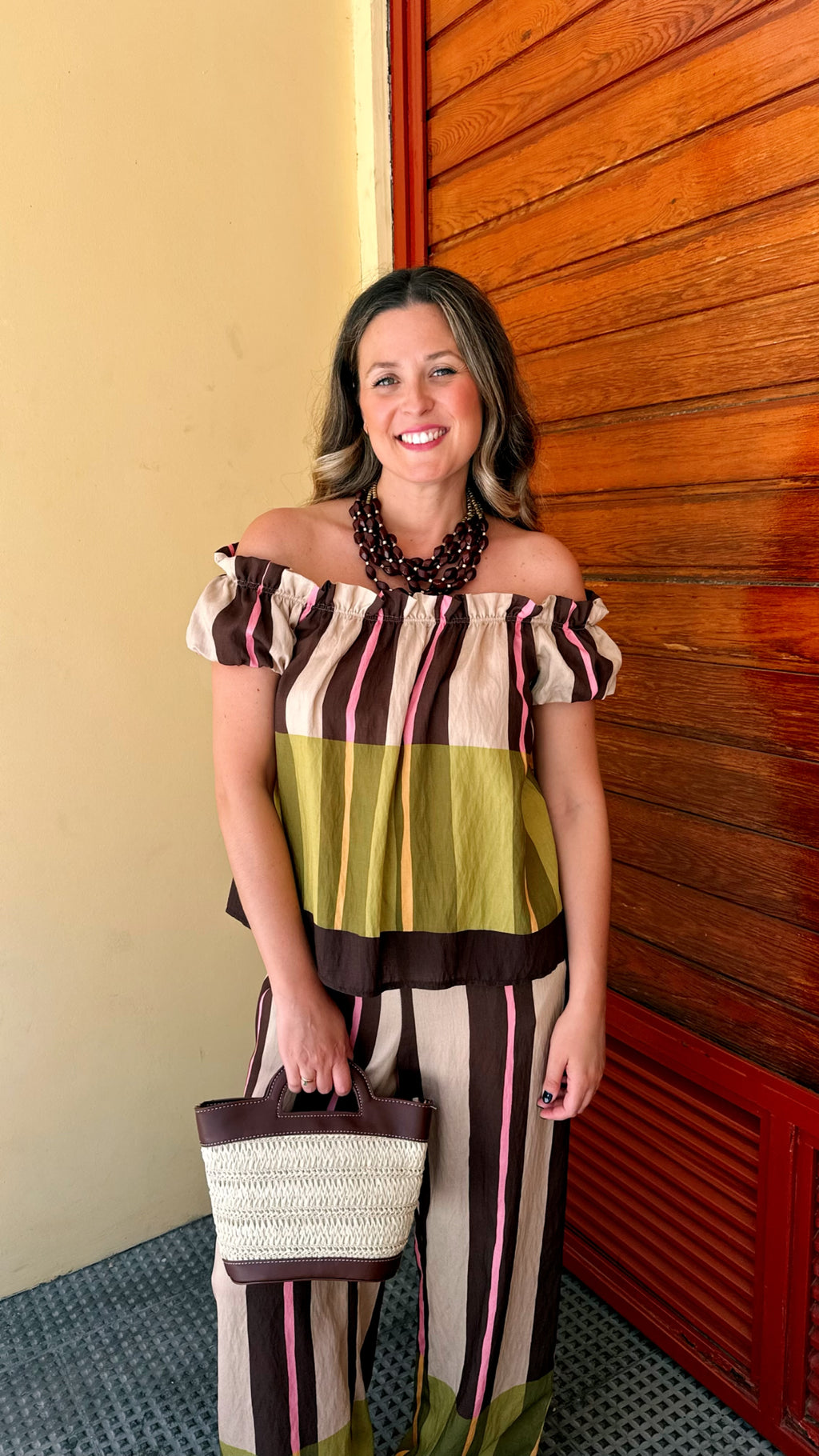 BLUSA RAYAS COLOR CUELLO U FRUNCE