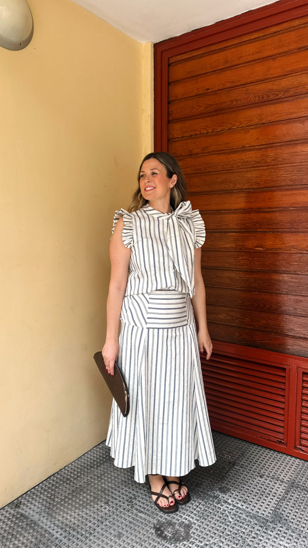 FALDA CORTE CINTURA RAYAS TRIPLE