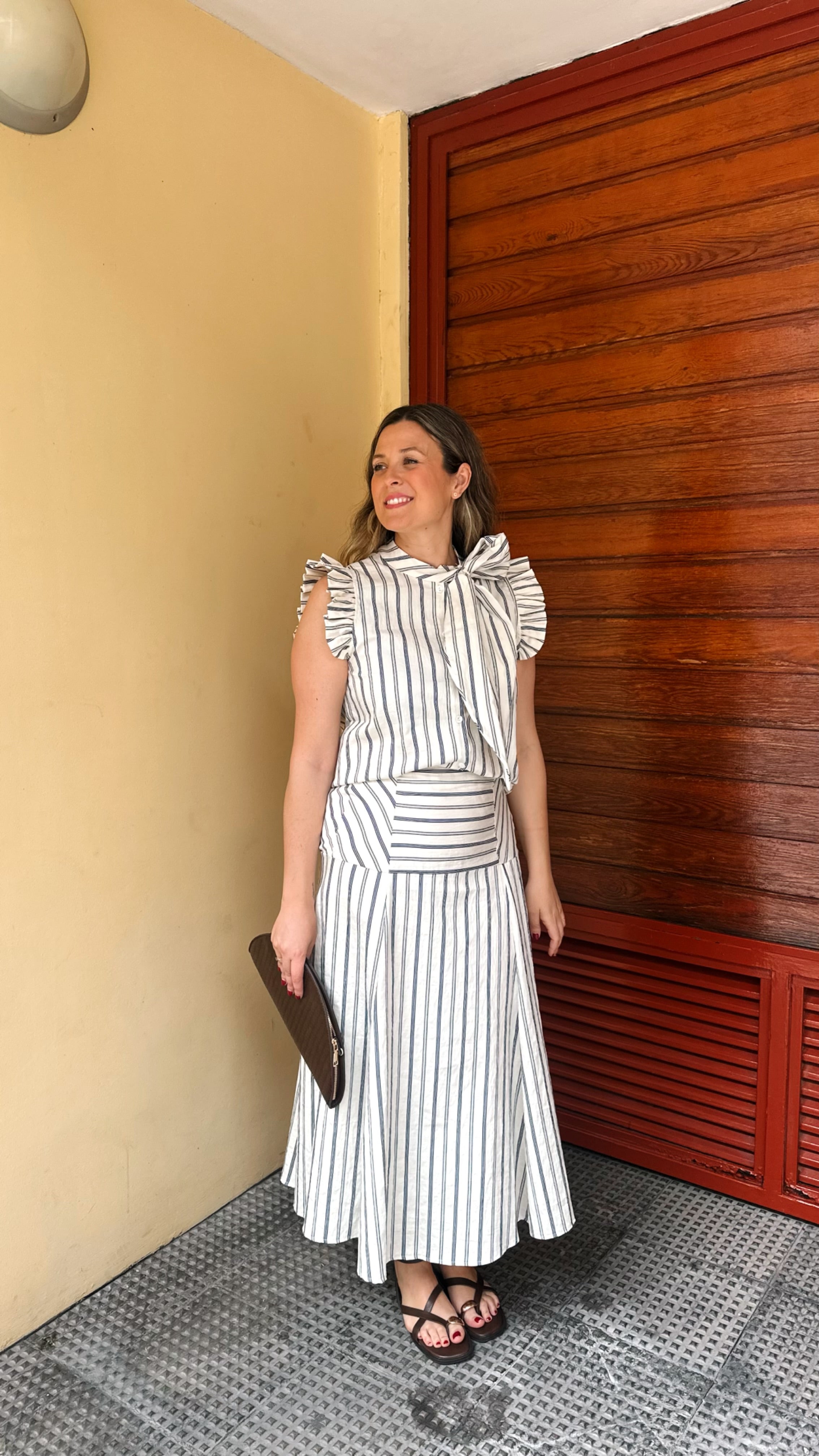 FALDA CORTE CINTURA RAYAS TRIPLE