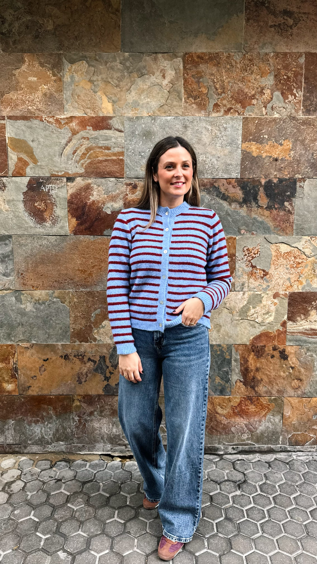 CÁRDIGAN RAYAS LANA