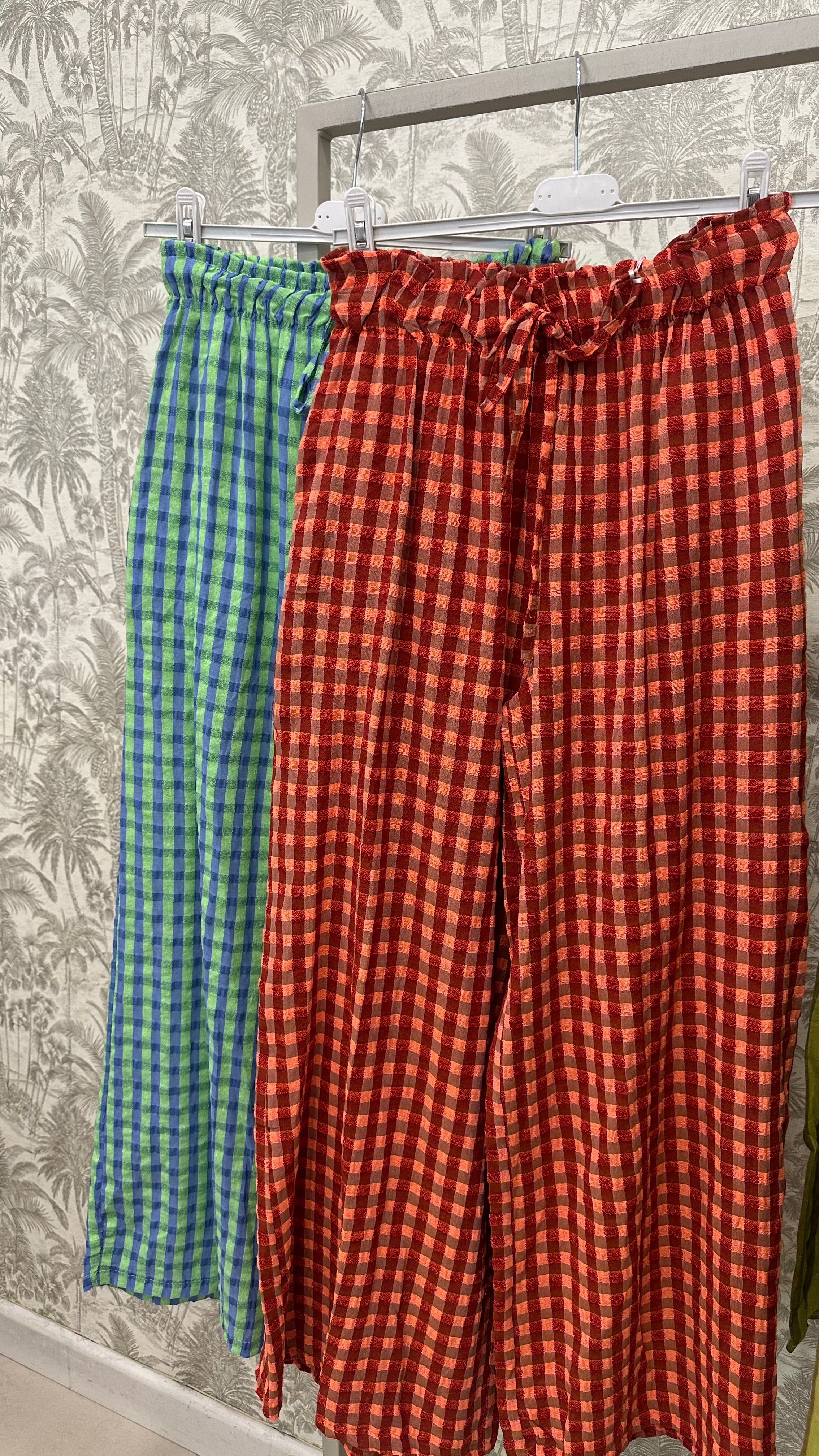 PANTALON VICHY FLÚOR CINTURA ELÁSTICA