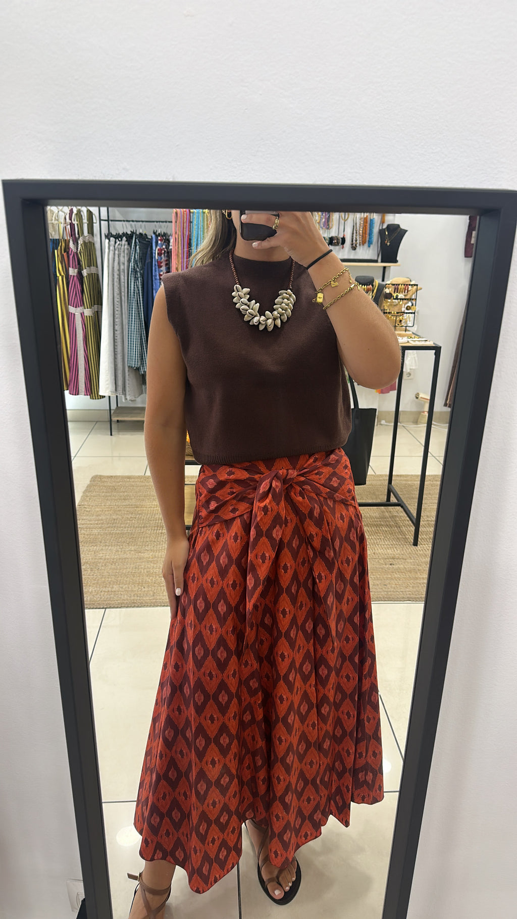 FALDA RAYAS  LAZADA NUDO FRONTAL