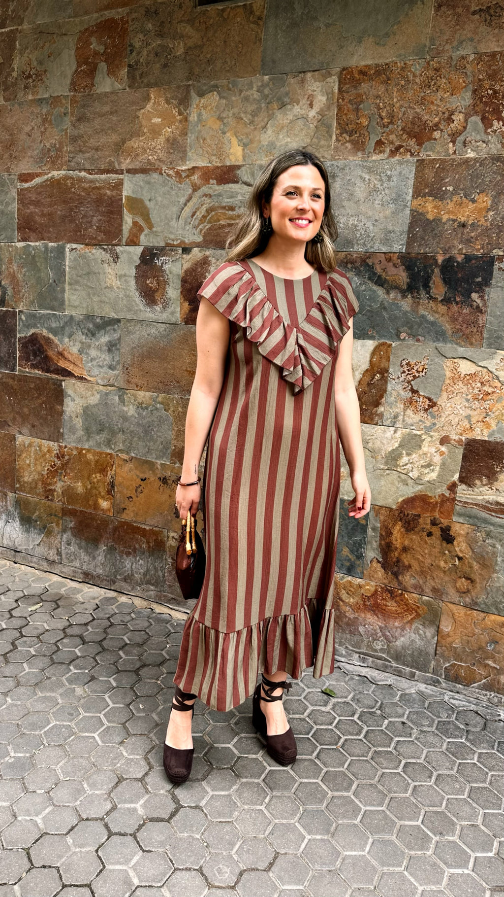 VESTIDO RAYAS VOLANTE V