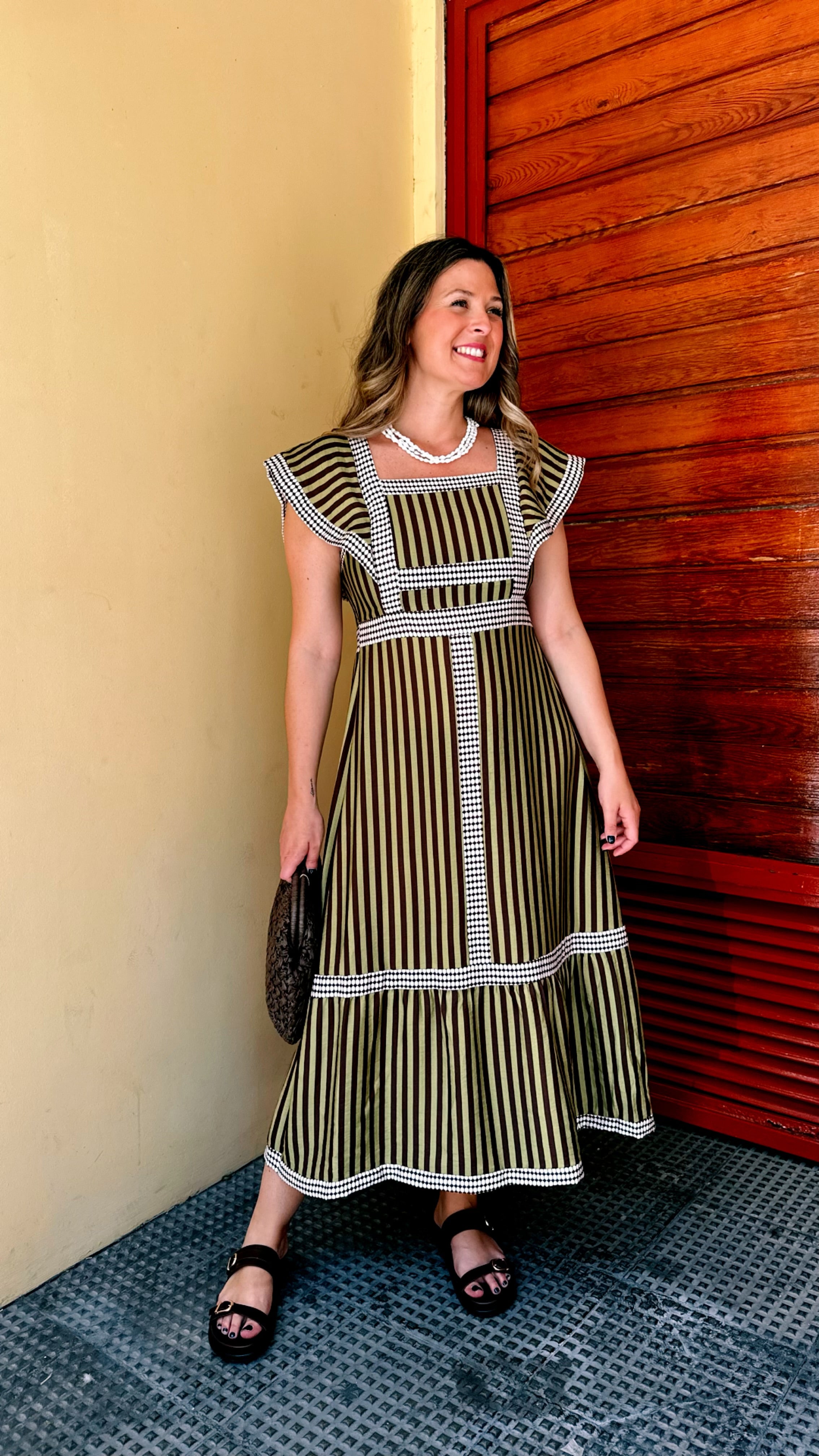 VESTIDO ETNICO CIRCULO RAYAS