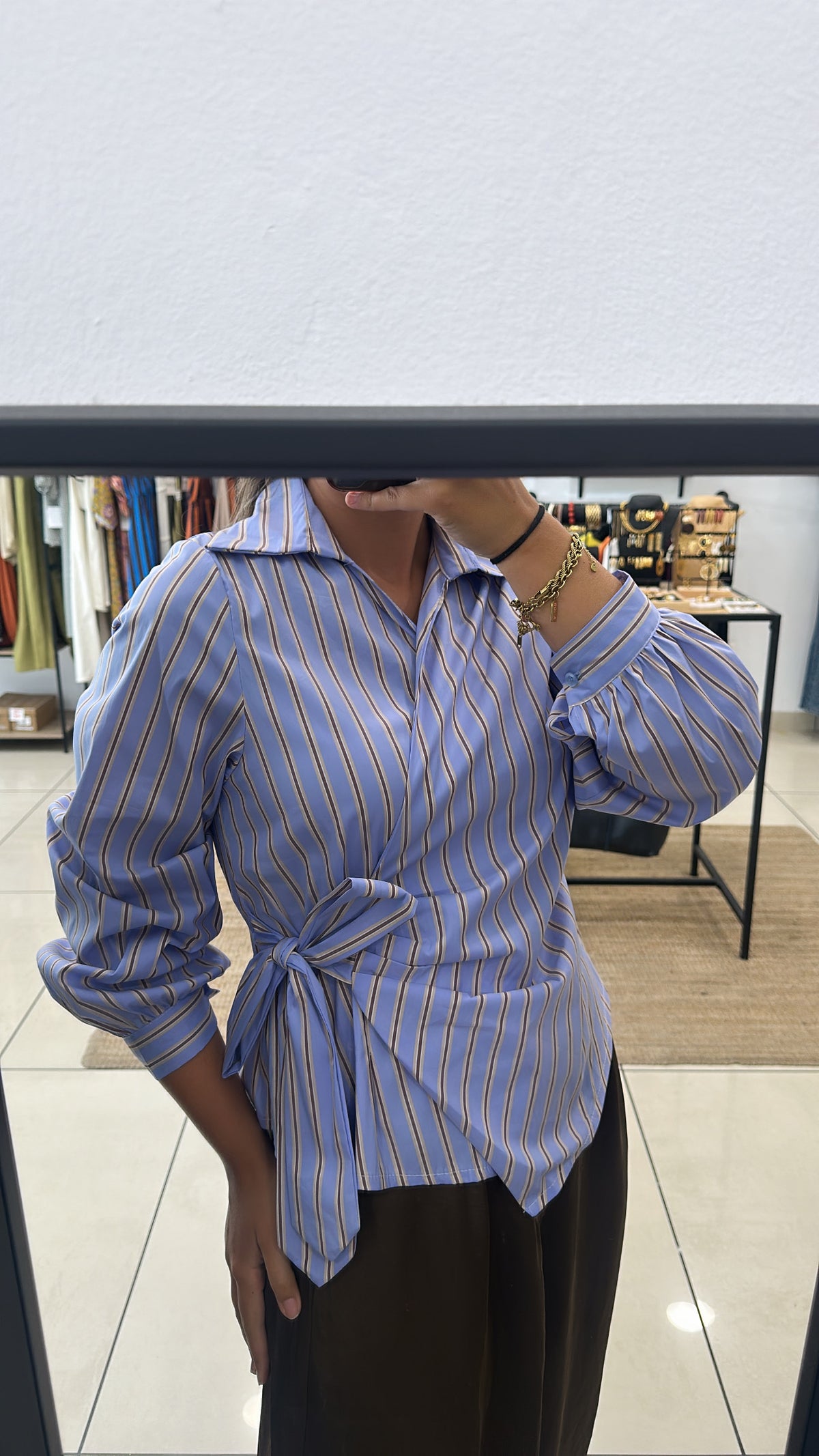 BLUSA CRUZADA RAYA OXFORD