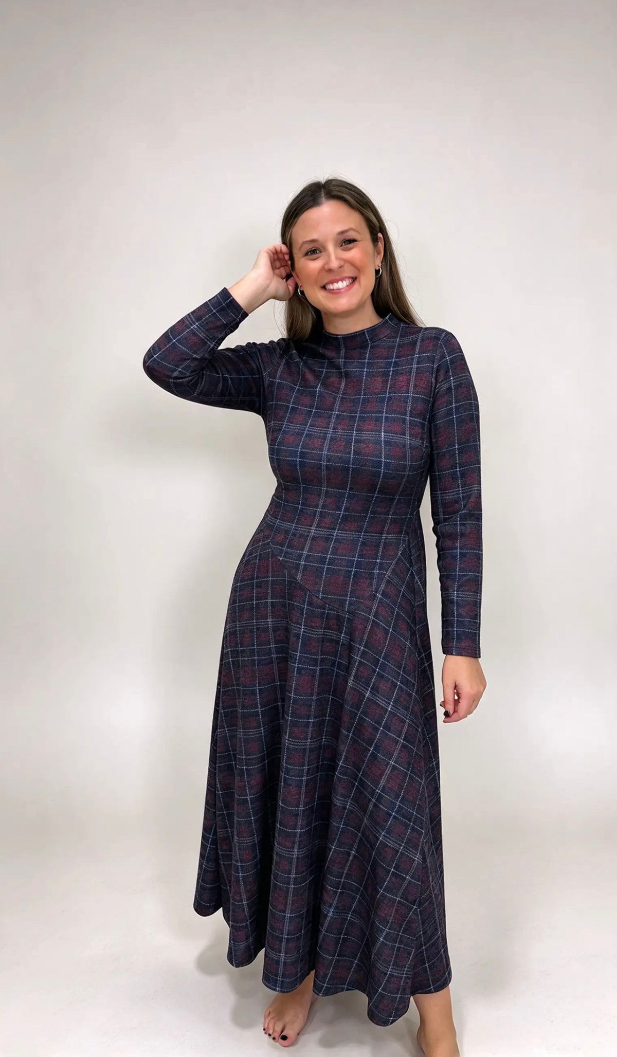 VESTIDO CUADROS PAÑO
