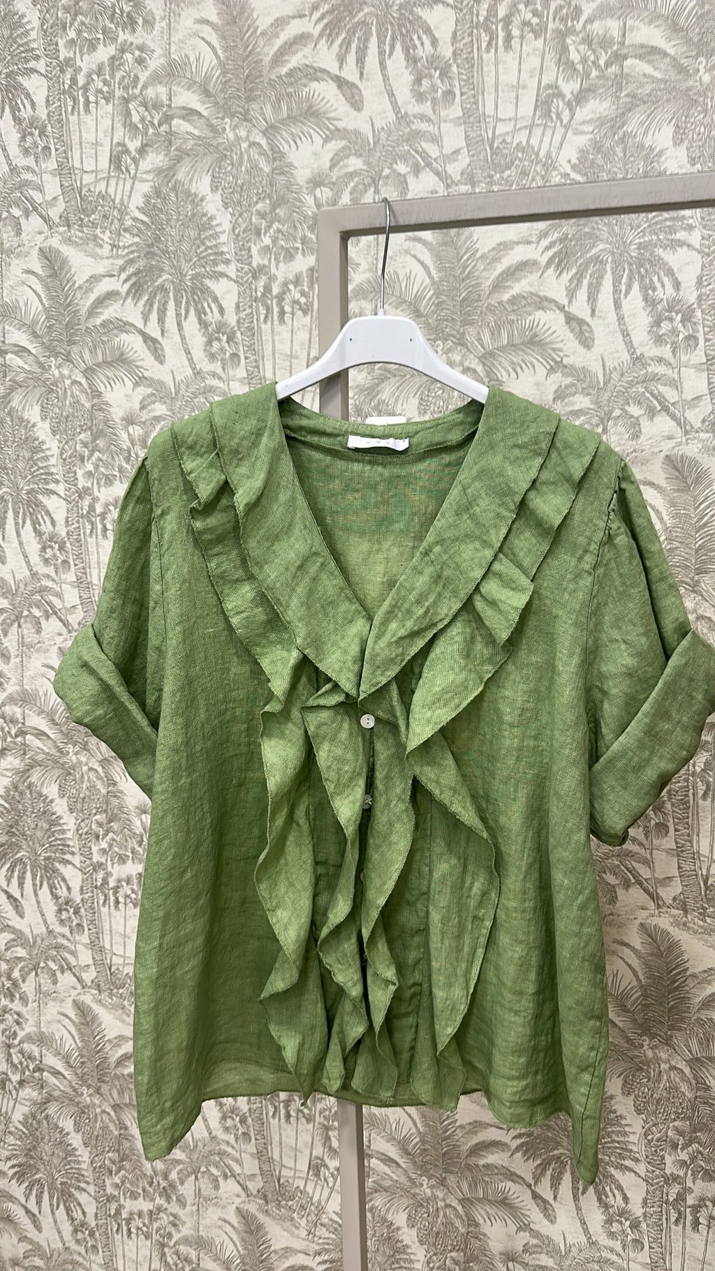 BLUSA LINO VOLANTE CHORRERAS
