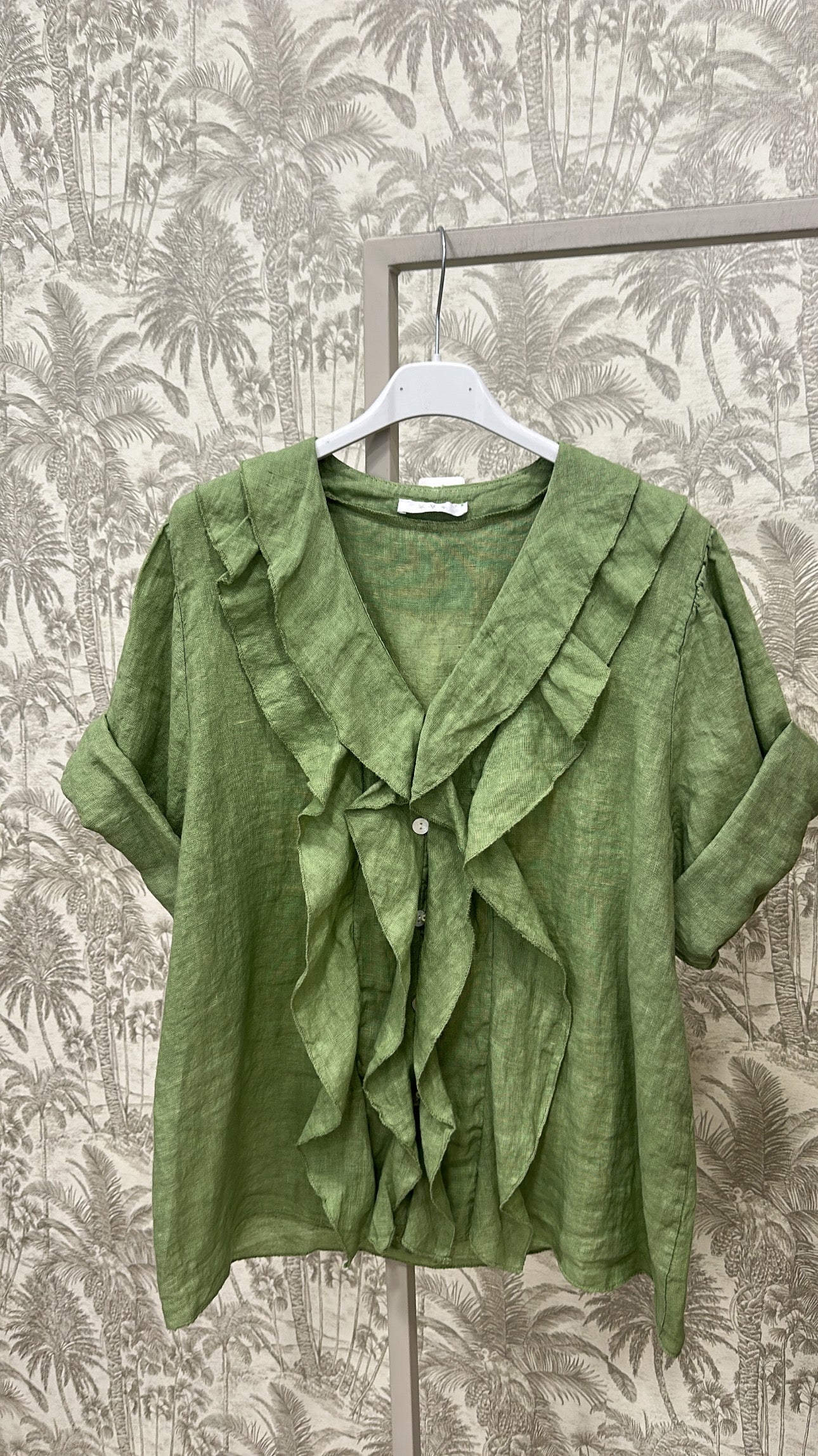 BLUSA LINO VOLANTE CHORRERAS
