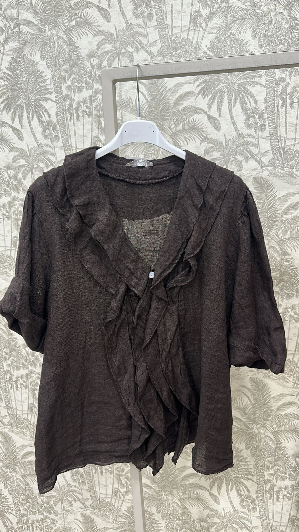 BLUSA LINO VOLANTE CHORRERAS