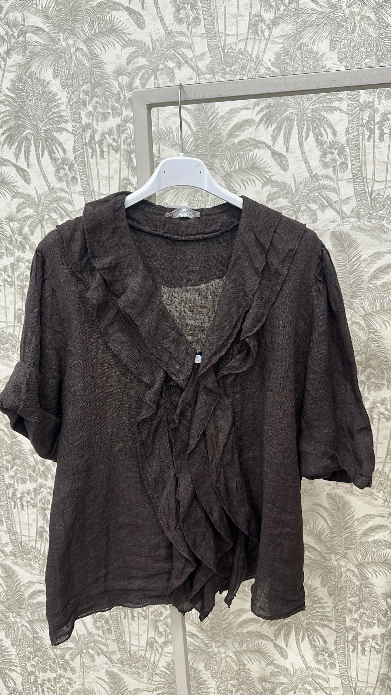 BLUSA LINO VOLANTE CHORRERAS