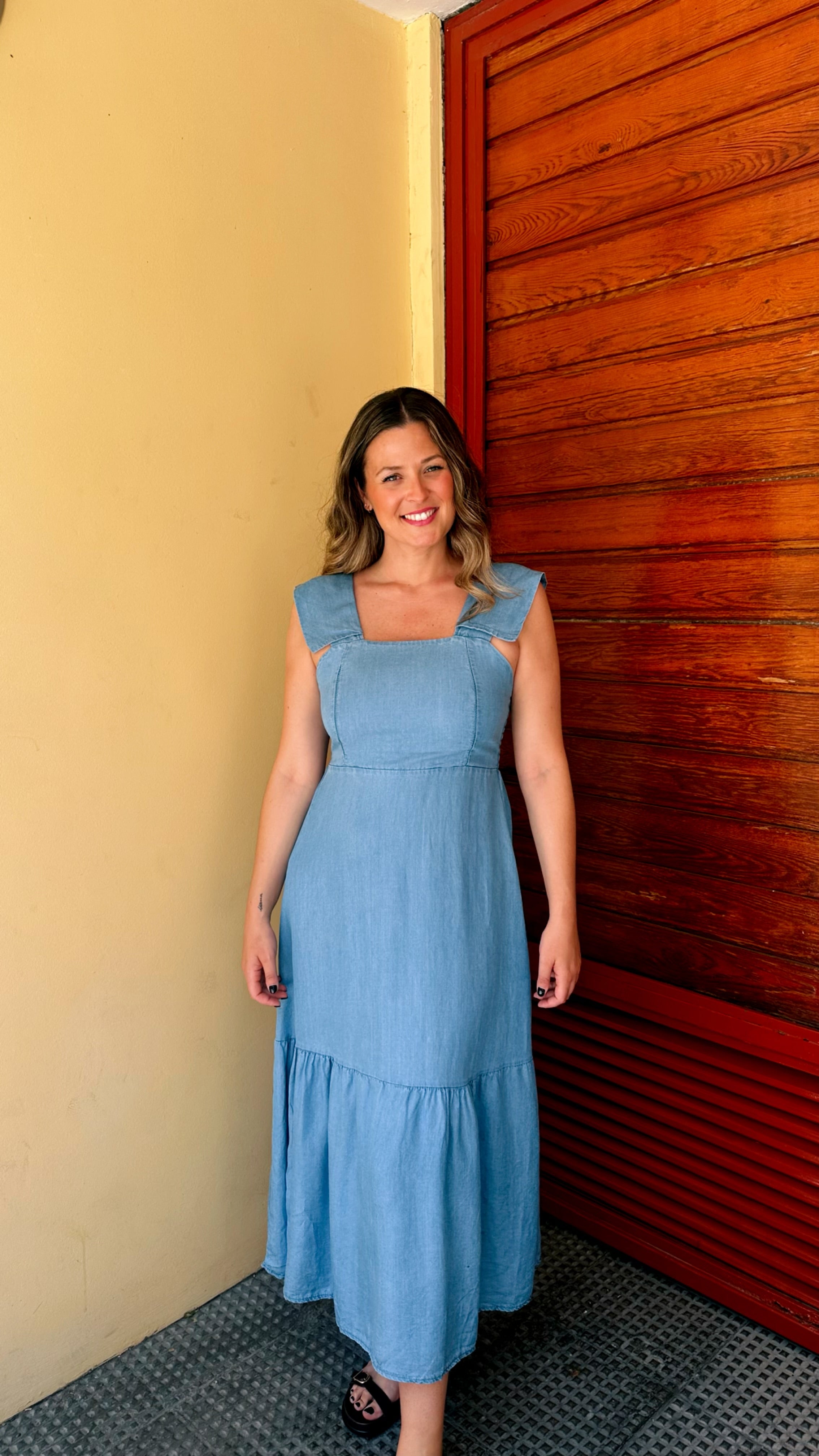 VESTIDO VAQUERO SOLAPA HOMBRO