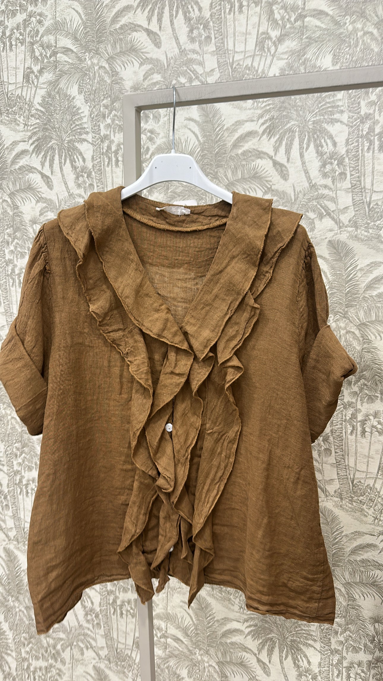 BLUSA LINO VOLANTE CHORRERAS