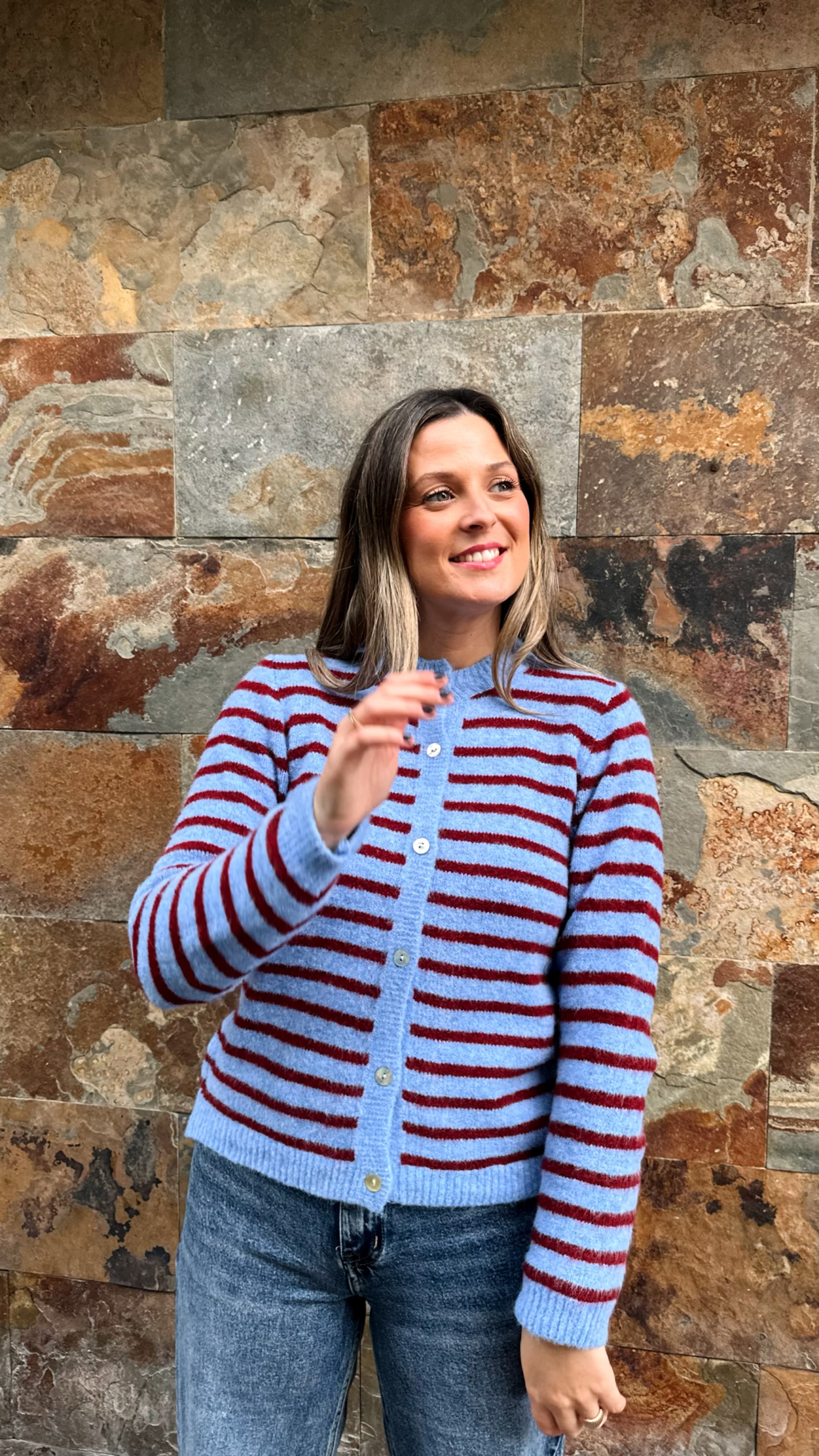 CÁRDIGAN RAYAS LANA