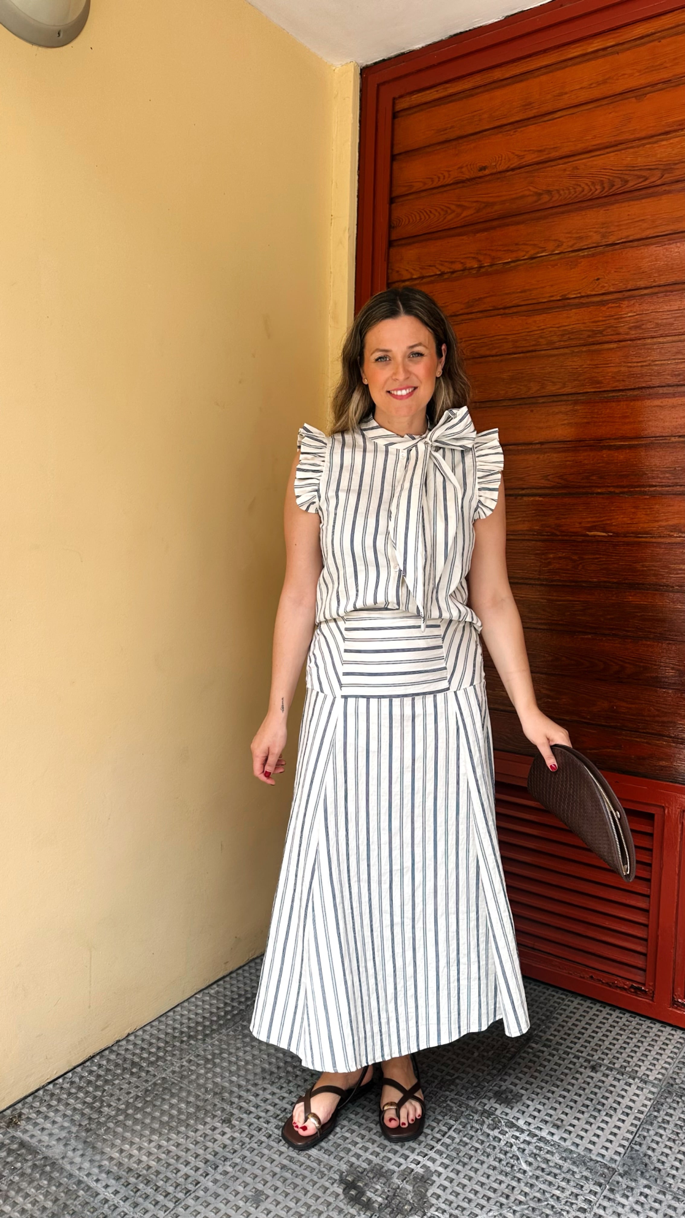 FALDA CORTE CINTURA RAYAS TRIPLE