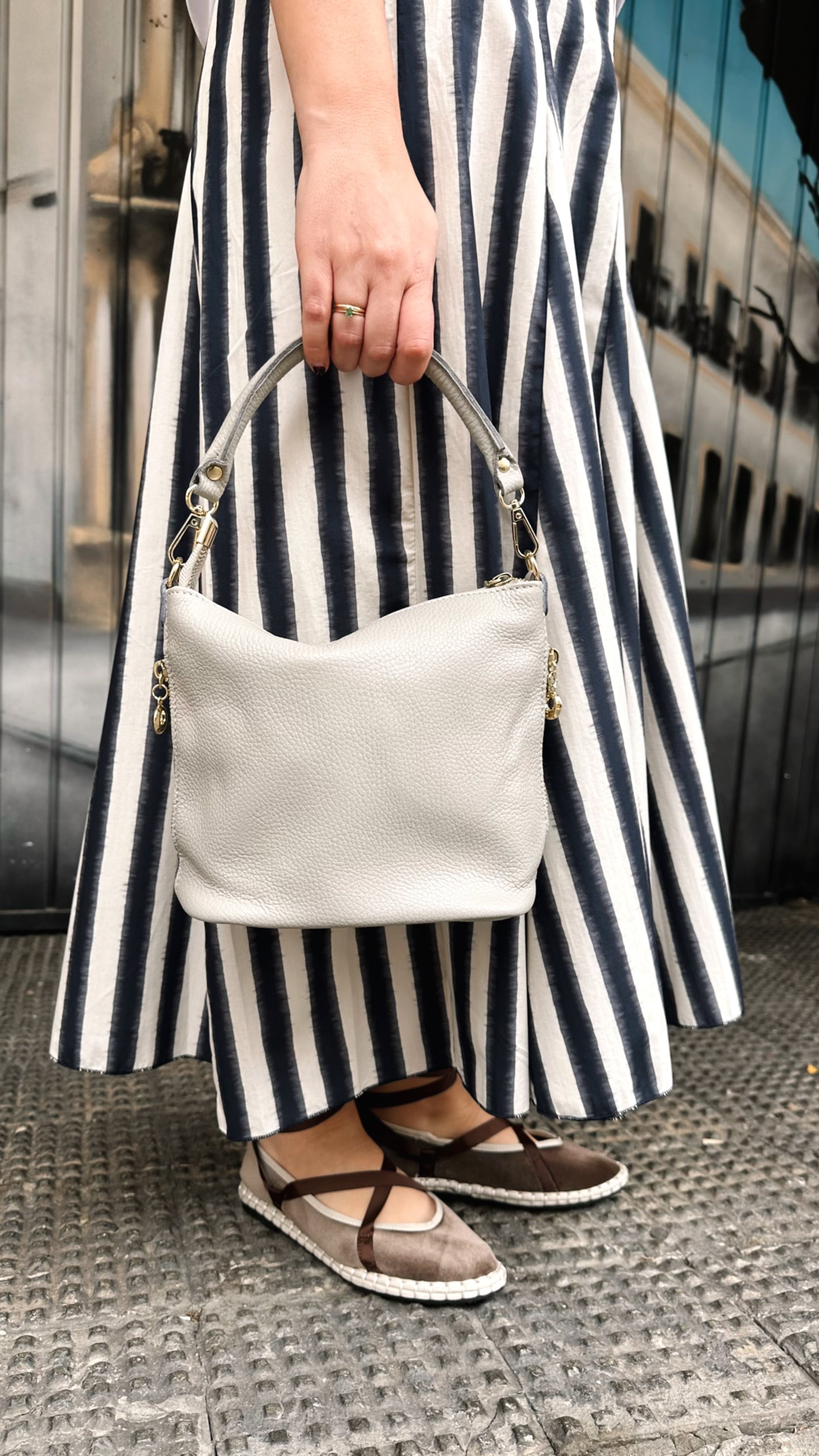 BOLSO PEQUEÑO PIEL ASA CREMALLERA