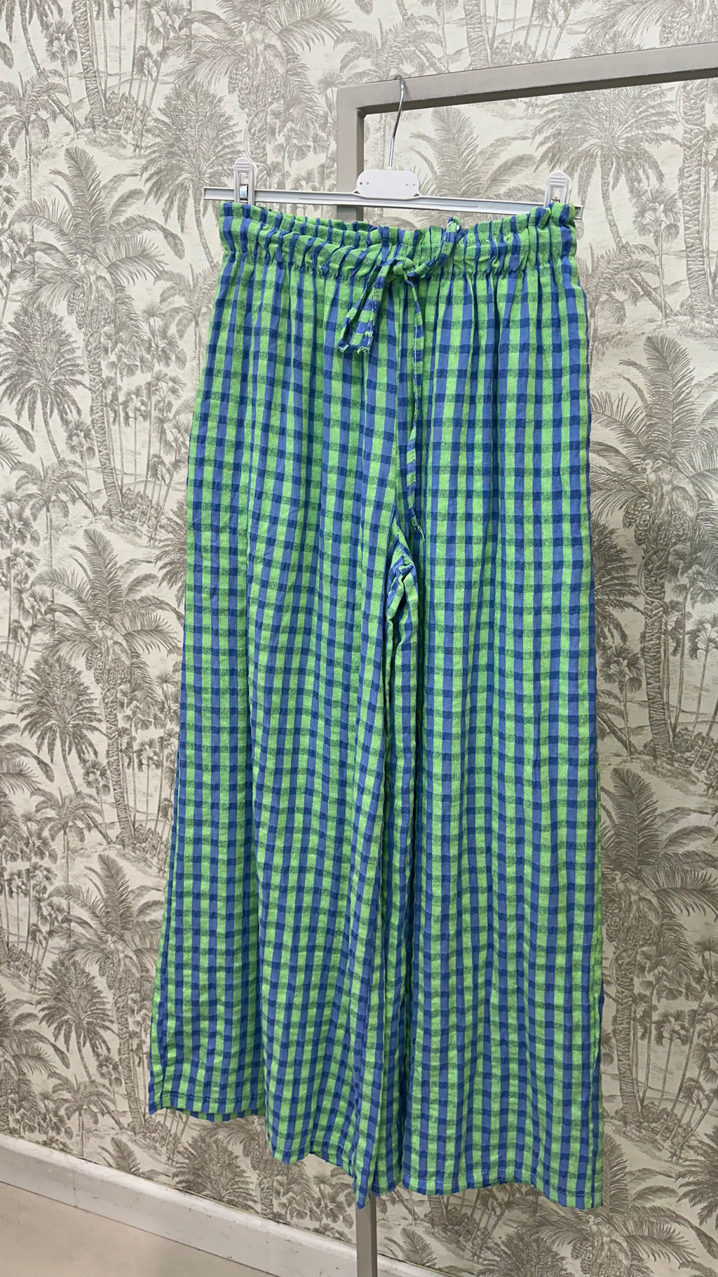 PANTALON VICHY FLÚOR CINTURA ELÁSTICA