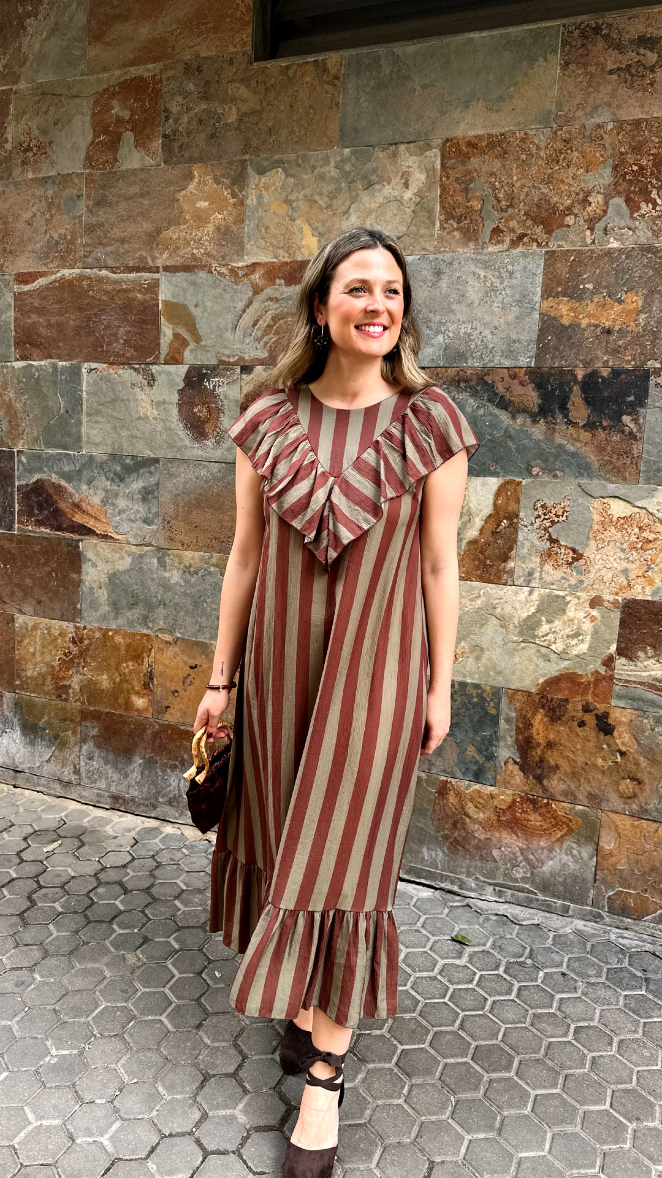 VESTIDO RAYAS VOLANTE V