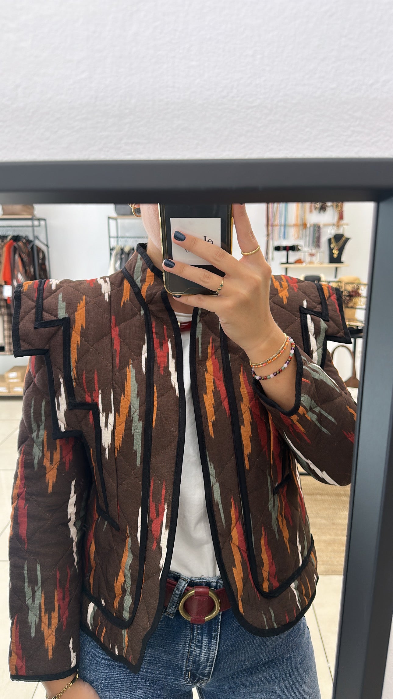 CHAQUETA ACOLCHADA IKAT HOMBRERAS