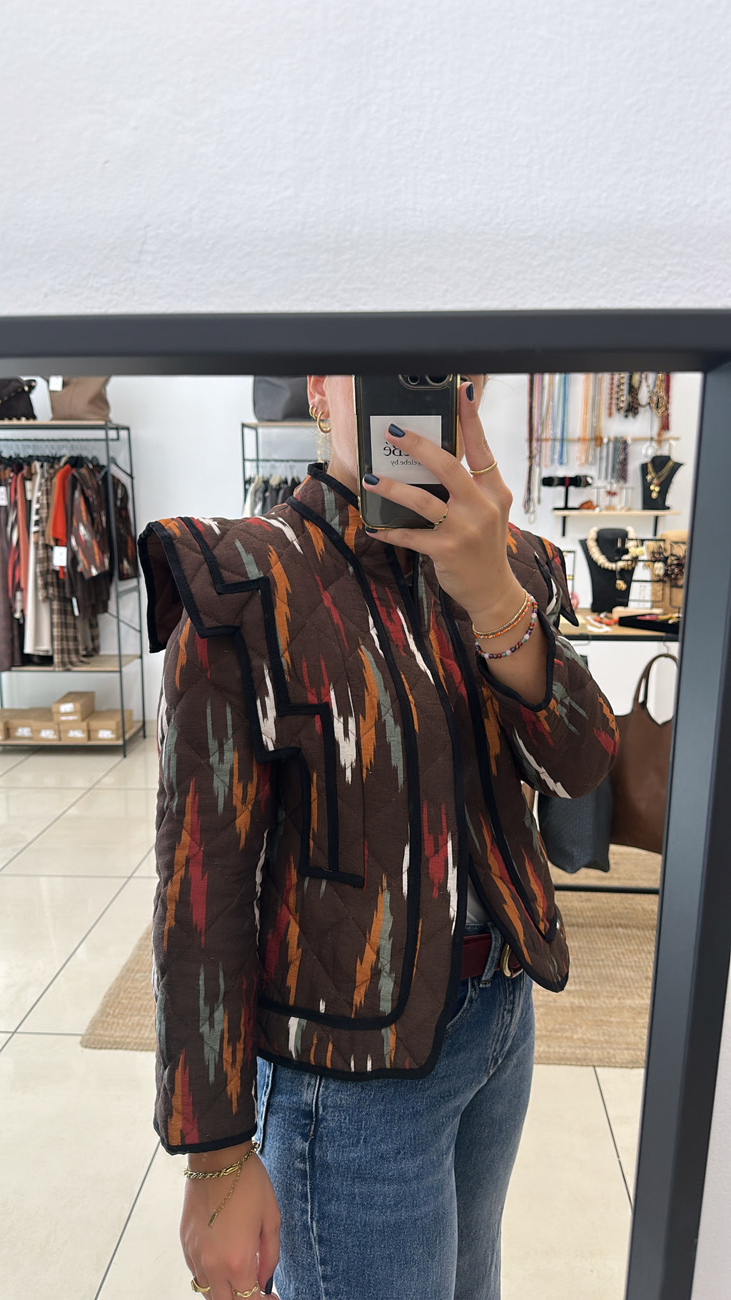 CHAQUETA ACOLCHADA IKAT HOMBRERAS