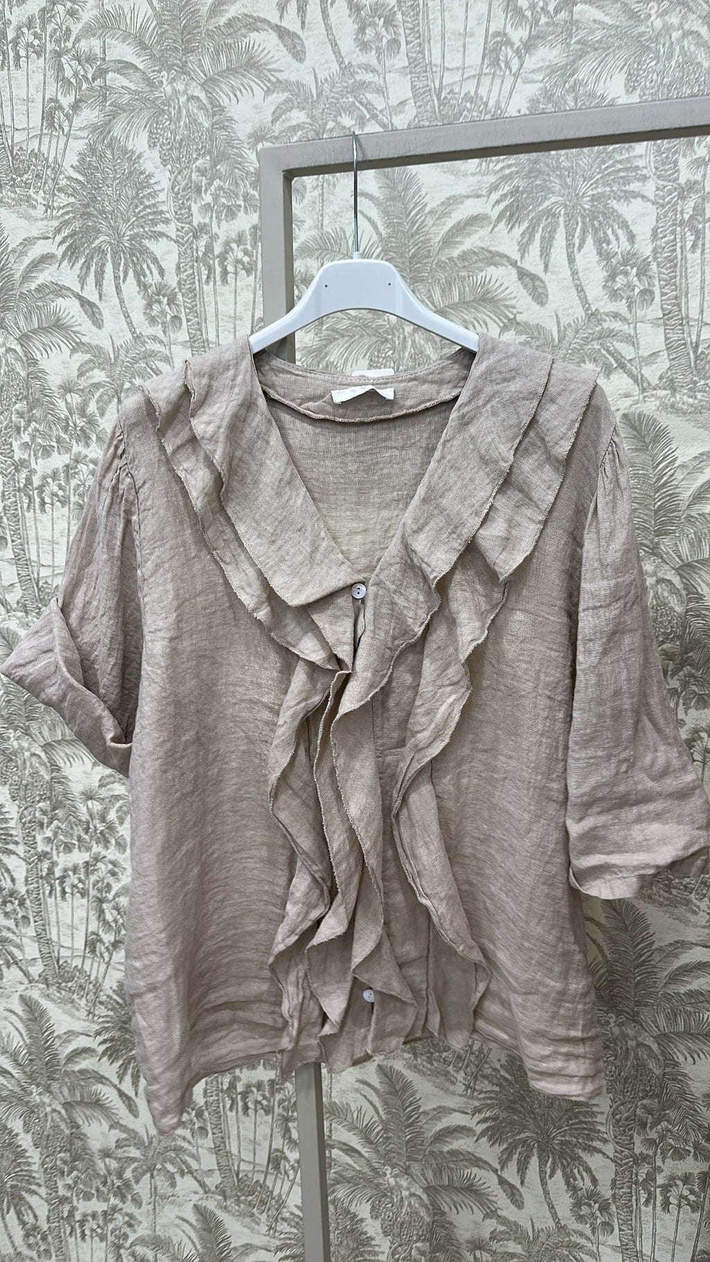 BLUSA LINO VOLANTE CHORRERAS