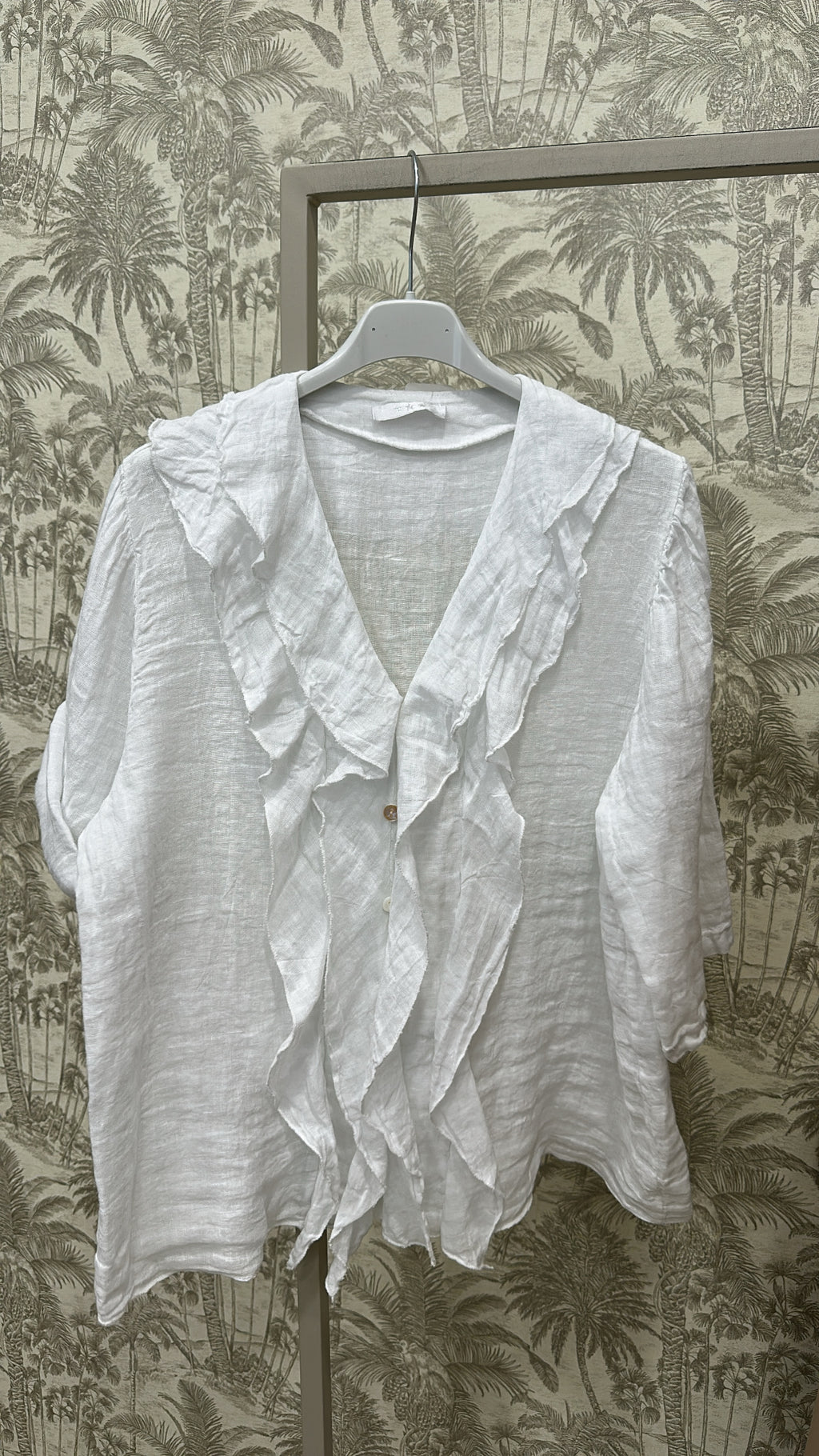 BLUSA LINO VOLANTE CHORRERAS