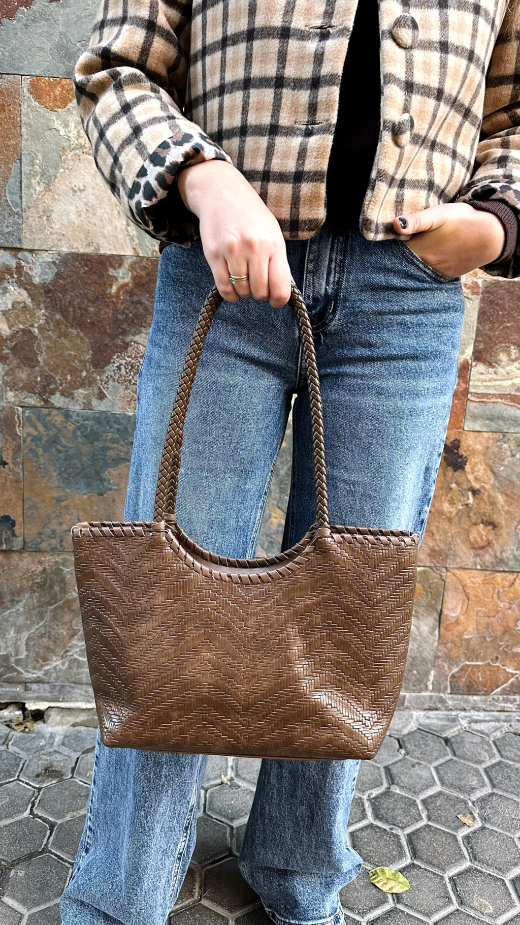 BOLSO TRENZADO SHOPPER PEQUEÑO